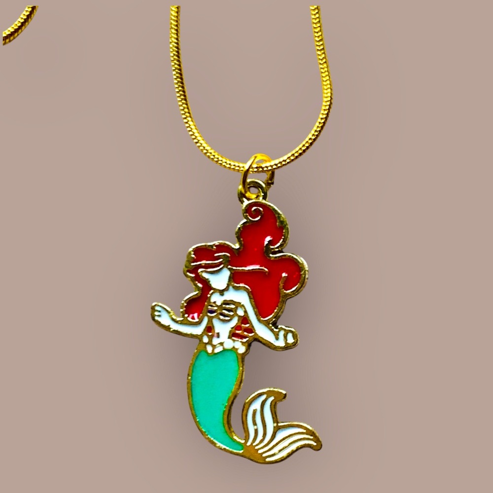 Gold Mermaid Pendant Necklace ‘Ariel’ Little Mermaid Disney